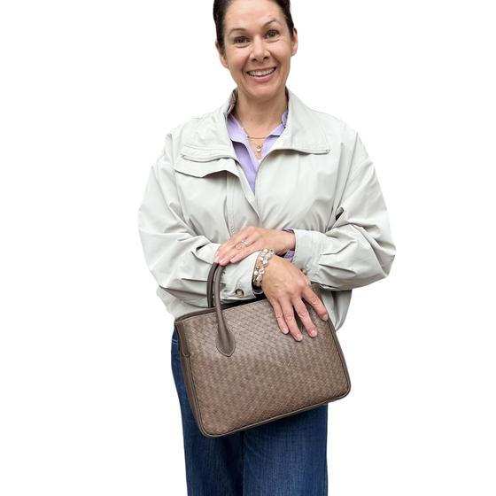 Maxima Handtasche Flecht klein, fango scuro, taupe