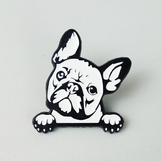 goldmarie BULLDOGGE Pin - weiß-schwarz - 3 cm