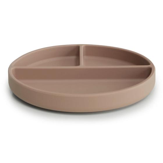 Mushie Silicon Plate Menüteller mit Saugnapf Cloudy Mauve