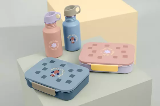 Lässig Edelstahl Kinder Trinkflasche Pattern Party Blau