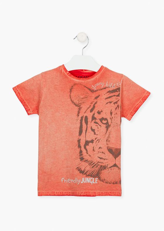 T-Shirt "Friendly Jungle", Baumwolle, orange
