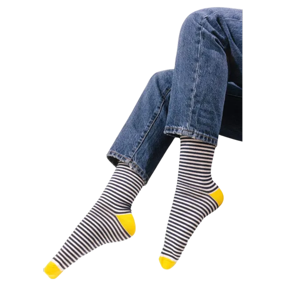 Organic Socken Ringel Marine Blue White Stripes