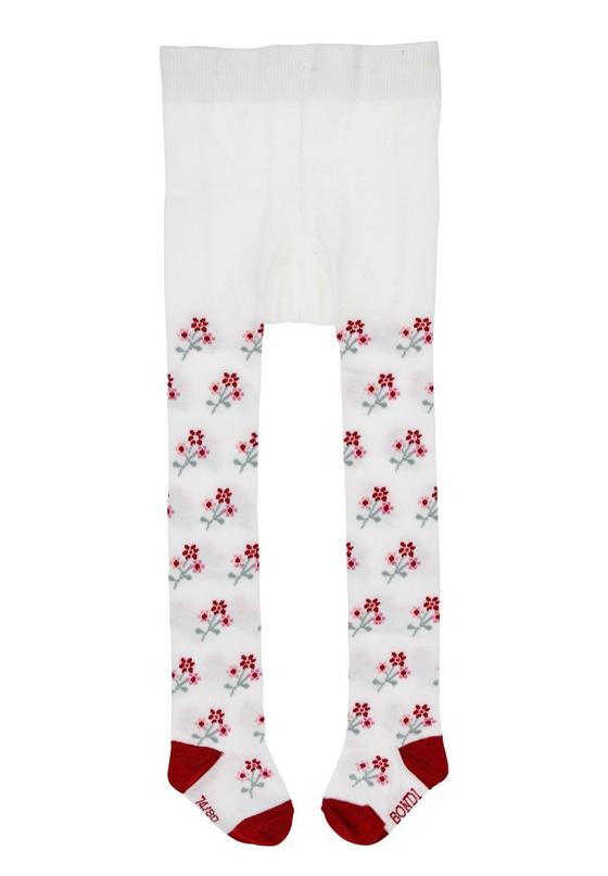 Strumpfhose Blümchen, offwhite