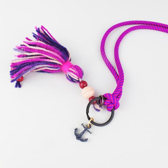 goldmarie Schlüsselkette NYLON ANKER DEERN lila-pink