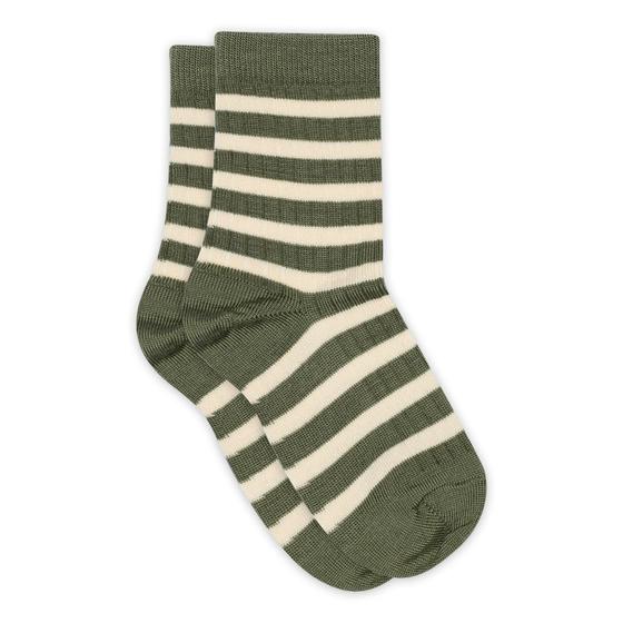 MP Denmark Socken Merinowolle Ripp Elis Streifen Olivin
