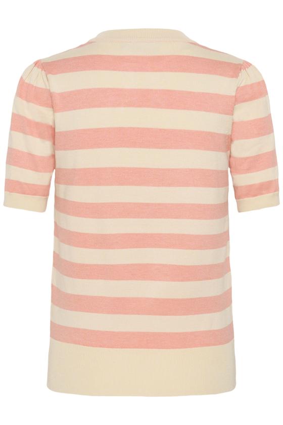 SAINT TROPEZ MilaSZ SS Striped Pullover 30513931 - beige-peach
