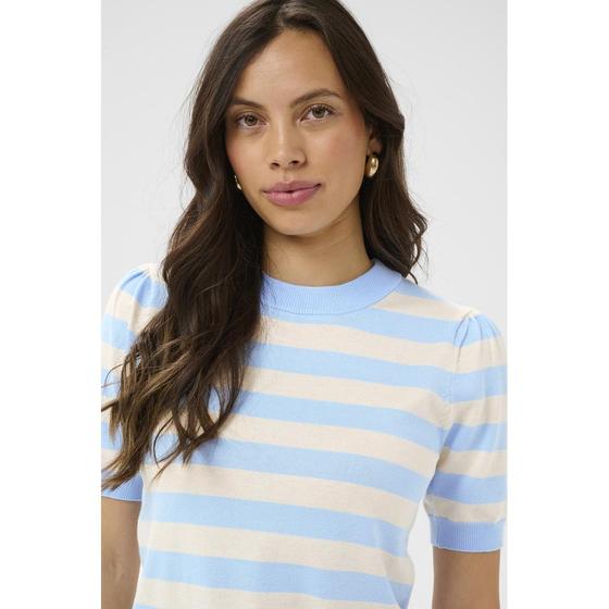 SAINT TROPEZ MilaSZ SS Striped Pullover 30513931 - beige-hellblau