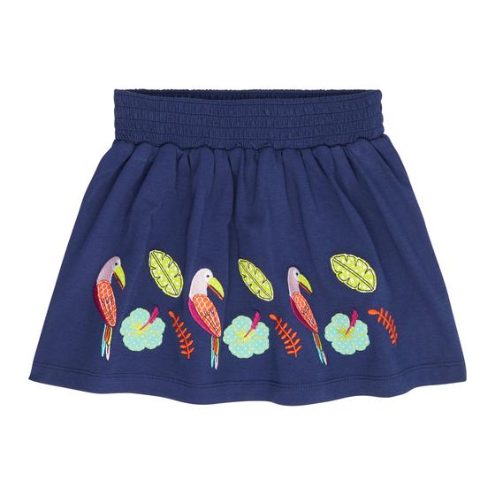 Drehrock "Malia, Navy + Bird", Biobaumwolle, GOTS-zertifiziert