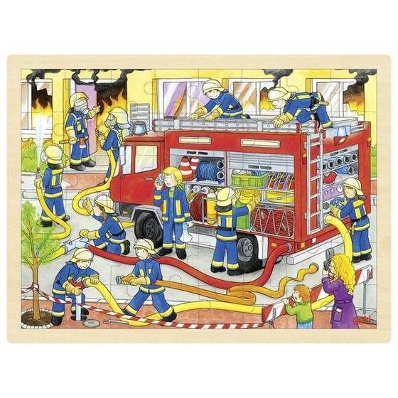 Goki Holzpuzzle Feuerwehr 48 Teile