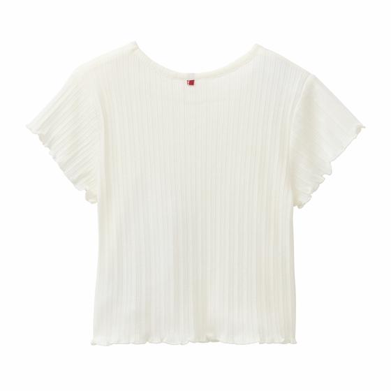 People wear Organic T-Shirt Ajour Ripp Weiß