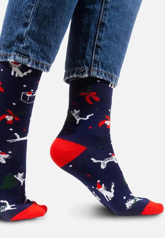 Organic Socken Cats Christmas