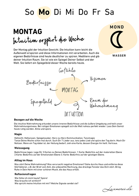 Wochenzyklus - mit dem Flow der Energien (kostenloses PDF)