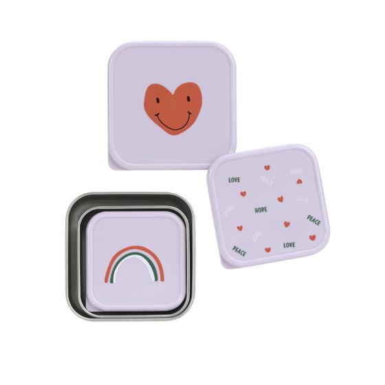 Lässig Snackbox Edelstahl 3er Set Happy Rascals Herz