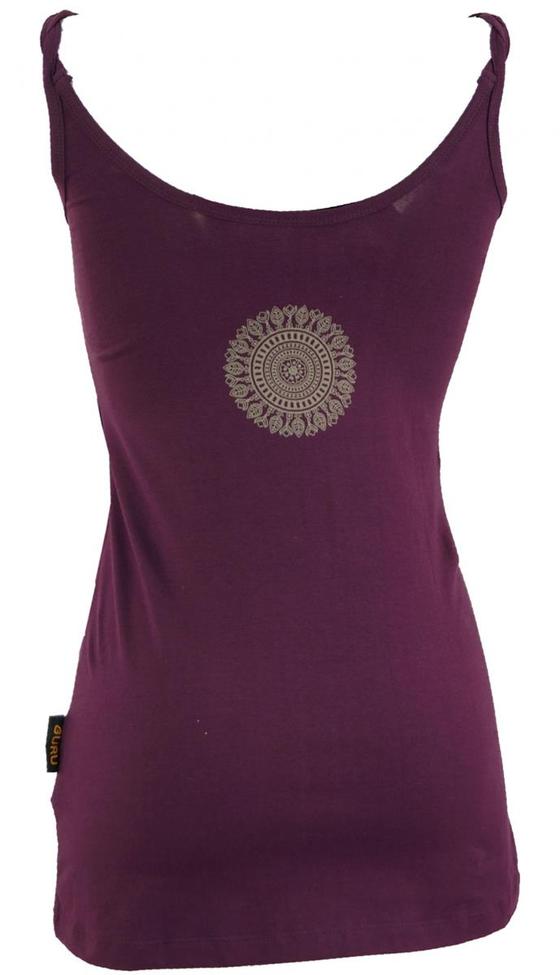 Yoga-Top aus Bio-Baumwolle OM - plum