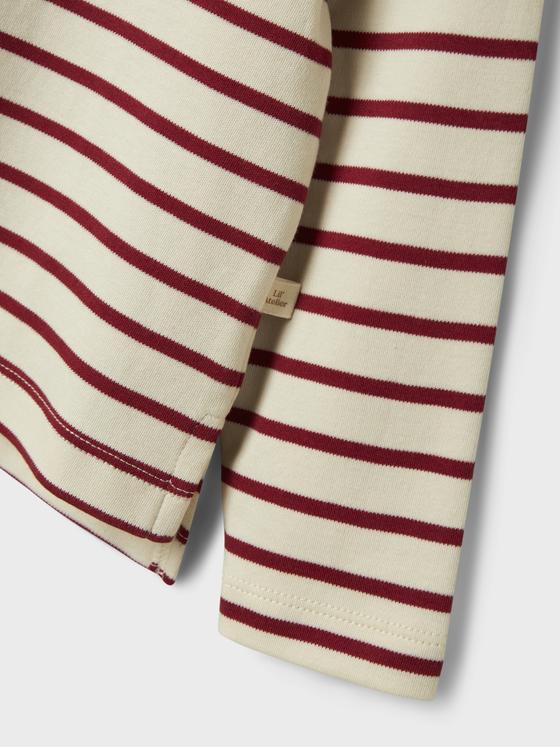Lil' Atelier Langarm Shirt Streifen Turtledove Red Dahlia