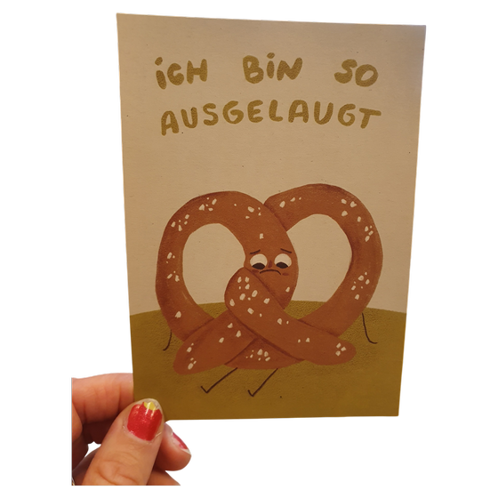 Postkarte Ausgelaugt von Slinga Illustration