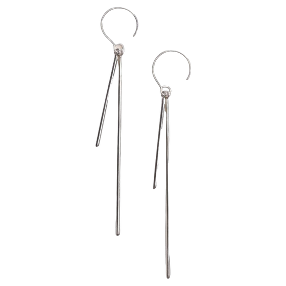 Ohrringe Platatino doppelte Stäbe, Schmuck aus Mexiko