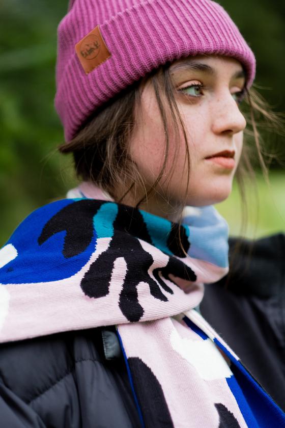 Hat warm thick, violet 100% Biobaumwolle