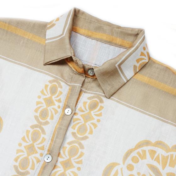 goldmarie Anzug LOVE PEACE MOIN Leo - Ornament Muster - beige-creme 