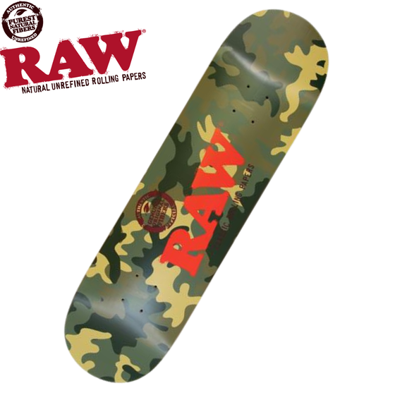 Skateboard Deck, RAW®, Camo & Black, Rückseite
