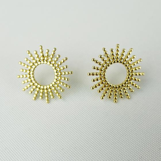 goldmarie Ohrringe SONNE - Stahl vergoldet - 1,5cm