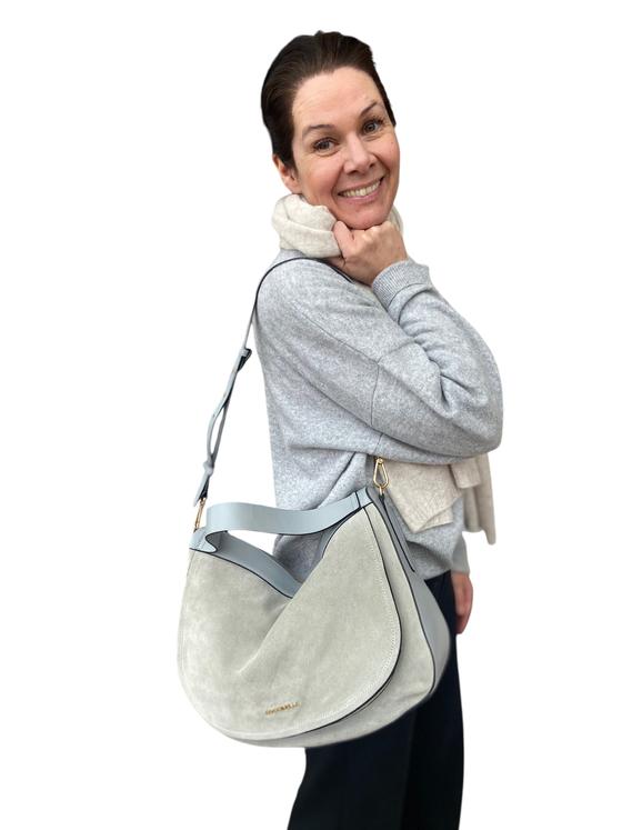 Coccinelle Handtasche Velour grau