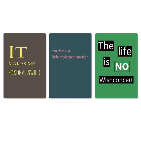 Denglisch Magnet 3er Set - Anthrazitbraun, Petrol, Blaugrün - It makes me foxdevilswild - You have a beforepicturefunction - The life is no wishconcert