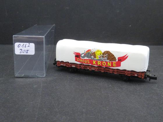 Arnold 0152 305 Jubiläums-Sonderwagen Circus Krone Rungenwagen mit Plane DB Spur N