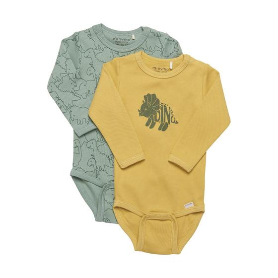 2er-Pack Bodys "Dinos", Biobaumwolle, GOTS-zertifiziert