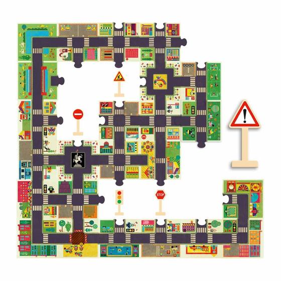 Djeco Pop To Play Puzzle Die Stadt 24 Teile