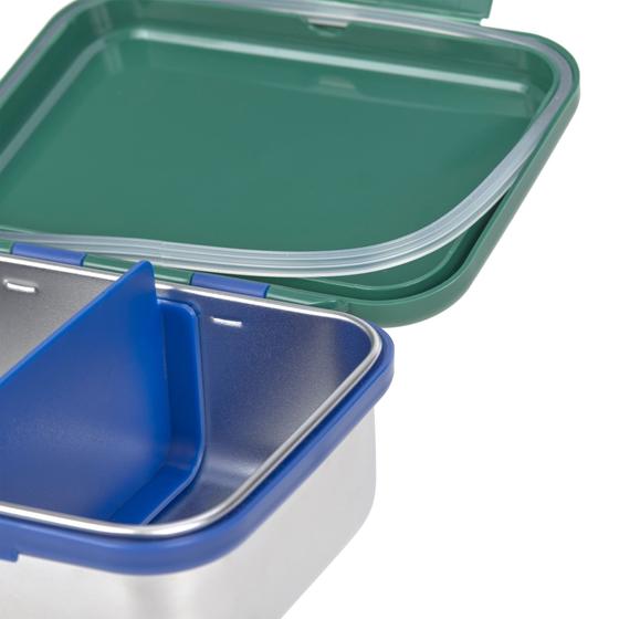 Kinder Brotdose - Lunchbox Edelstahl Little Gang Regenbogen Grün