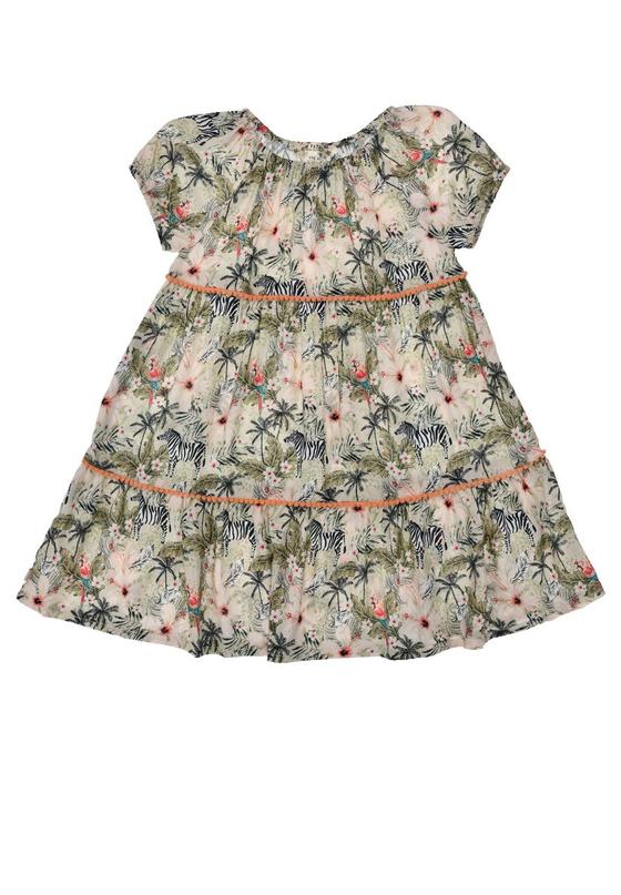 Stufenkleid "Jungle", leichte Viskose