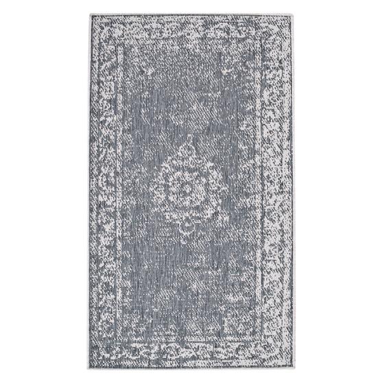 DUO Rug wendbarer Teppich silber grau