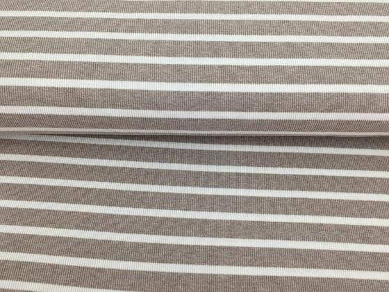 Ripp-Jersey Streifen taupe
