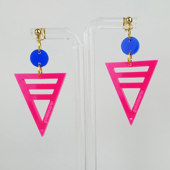 goldmarie Plexi Ohrringe Valencia - Nr. 2601 - pink-blau
