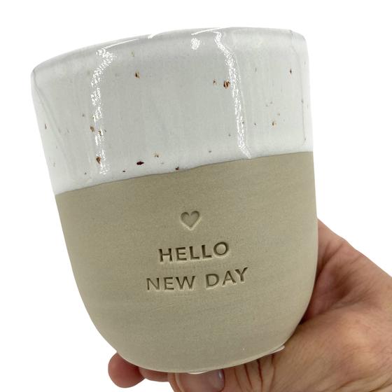 Eulenschnitt Becher HELLO NEW DAY