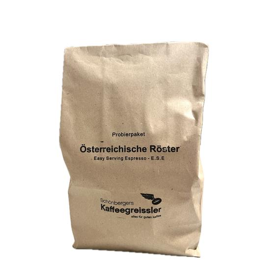 ESE Probenpaket oesterreichische Röster_Schönbergers Kaffeegreissler