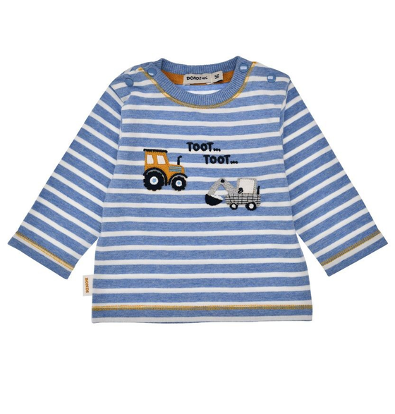 Langarmshirt "Baufahrzeuge", blue stripe