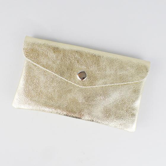goldmarie Portemonnaie LOVE PEACE MOIN Leder weißgold metallic - 15x9cm
