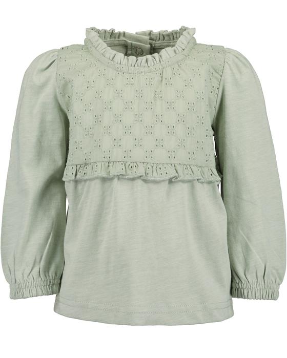 Langarmshirt mit Spitzeneinsatz, gletscher