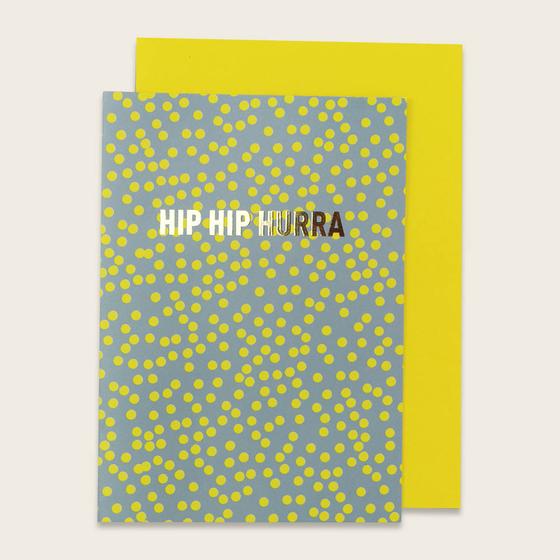 ava&yves Klappkarte - Hipp Hipp Hurra Gelb