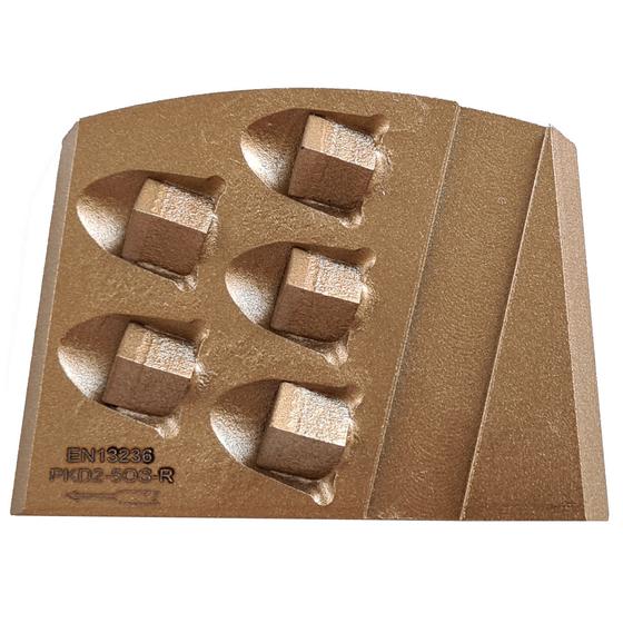 PKD Schleifschuh <br> passend für Blastrac Slidemag-Aufnahme 5x Spitzsegmente<br> für extreme Beschichtungen 