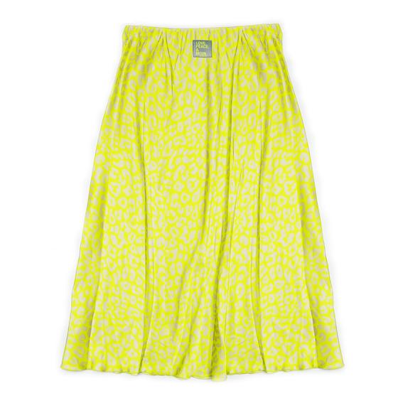 goldmarie Rock LOVE PEACE MOIN Leo Muster - neon gelb-creme