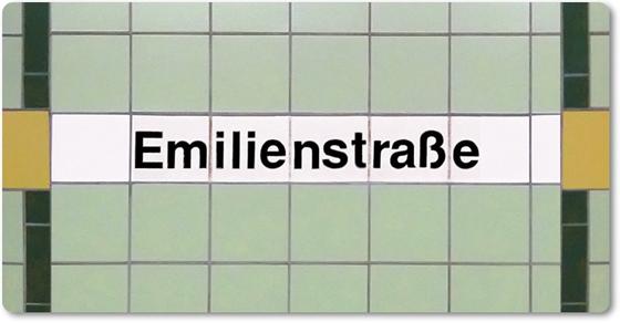 U-Bahn Kühlschrankmagnet U-Bahnhof Emilienstraße, Hochbahn Linie U2, tom bäcker Geschenkidee Hamburg, Hansestadt, Eimsbüttel, Fruchtallee