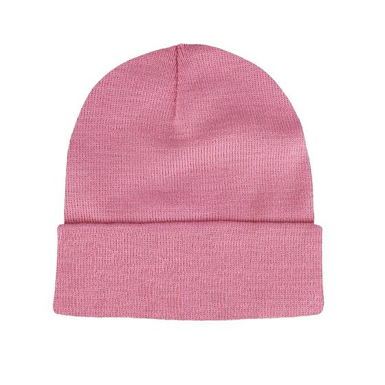 goldmarie Beanie Mütze LOVE PEACE MOIN - rose-grau-pink