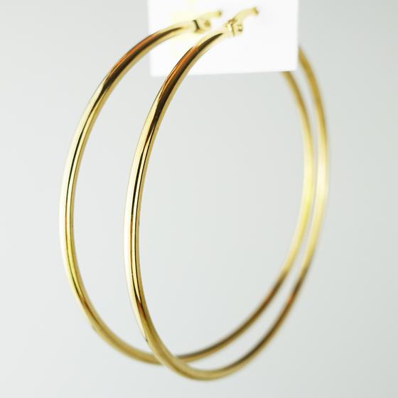 goldmarie Ohrringe Creolen PURE - Stahl vergoldet - 7cm