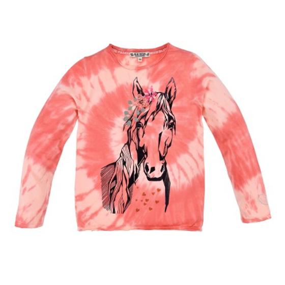 Langarmshirt "Pferd" im Batikdesign, reine Baumwolle