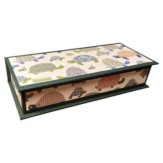 Stifteschachtel - Schildkröten, Italienisches Buntpapier