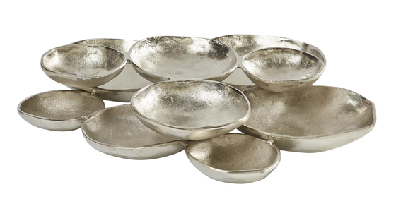 Dekoration | Schalenobjekt Mehrere Schalen - Alu Nickel