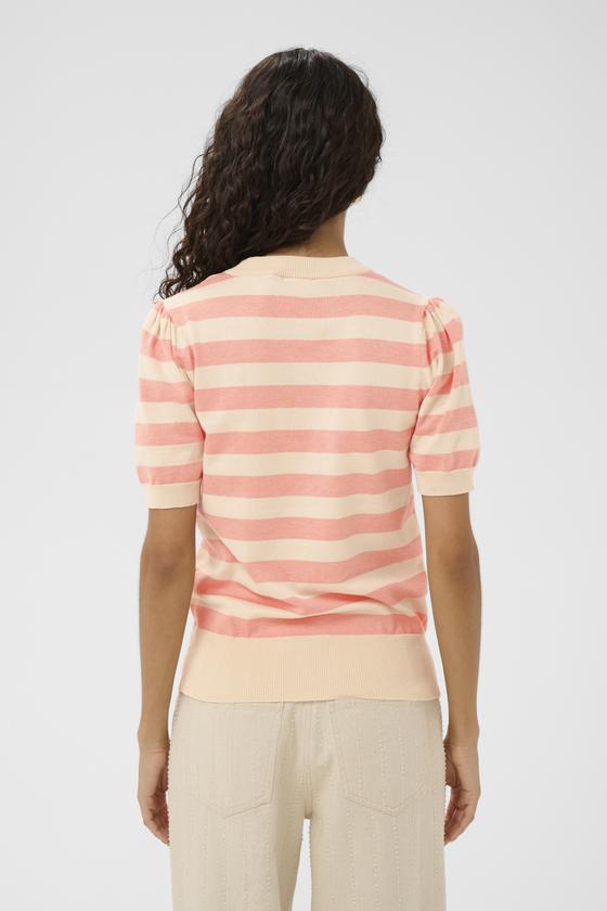 SAINT TROPEZ MilaSZ SS Striped Pullover 30513931 - beige-peach